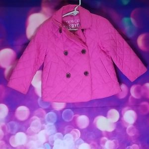 Pink crew cut puffer coat